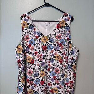 Ophelia Roe Floral Multicolor V-Neck Blouse